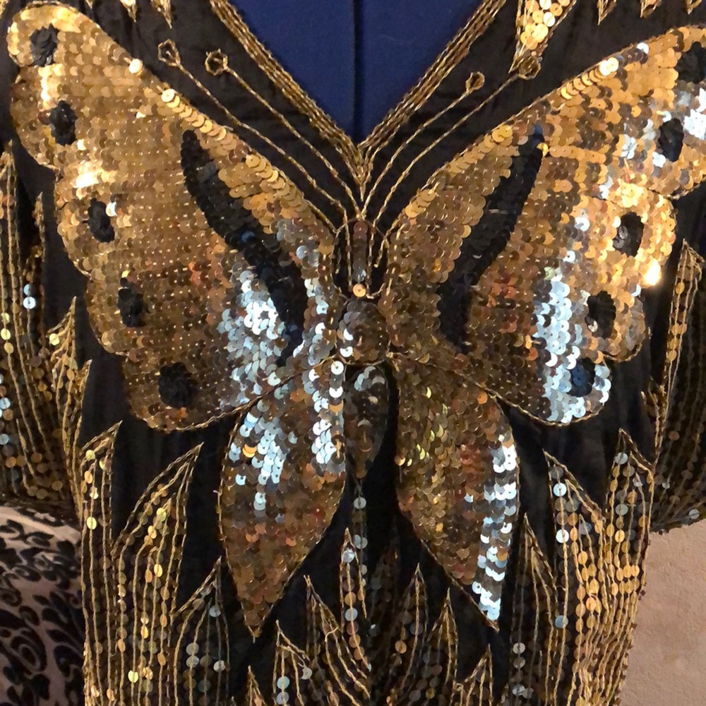 Butterfly sequins top